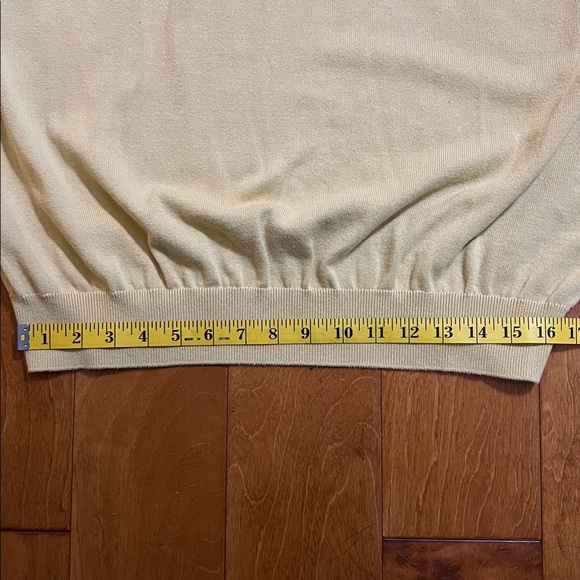 Lello Crewneck Sweater Size XXL Yellow 100% Organic Cotton Preppy Old Money - Picture 6 of 10